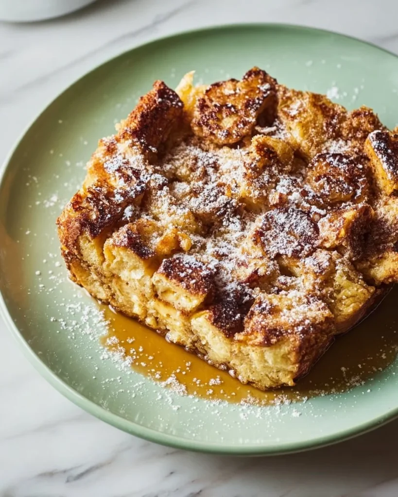 Delicious homemade French toast casserole baked to perfection