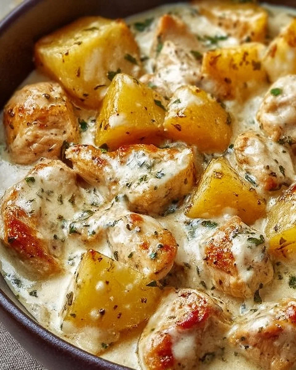 Garlic Parmesan Crockpot Chicken and Potatoes