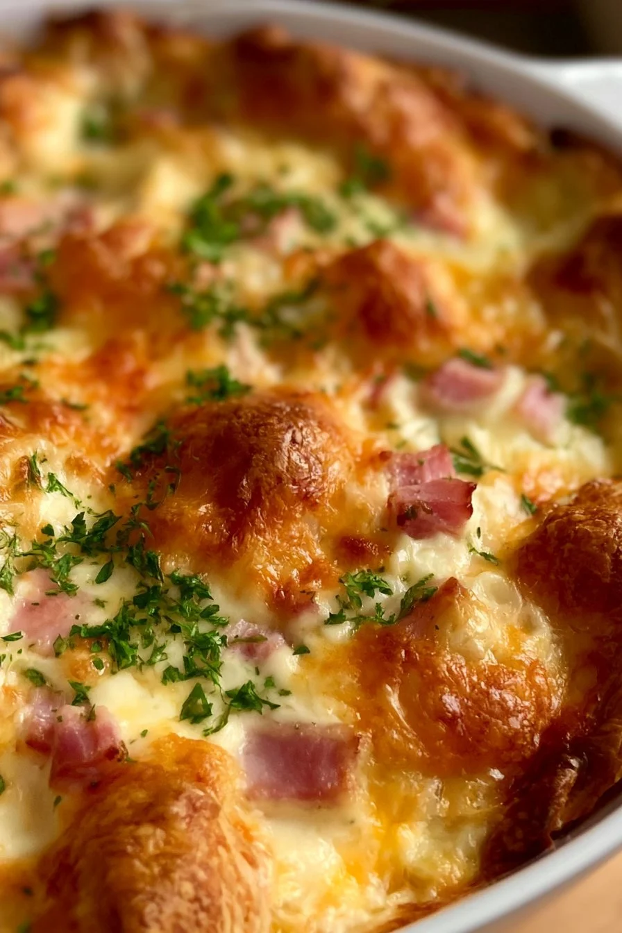 Ham and Cheese Croissant Bake