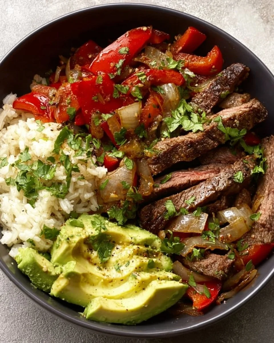 High-Protein Low-Carb Steak Fajita Bowl
