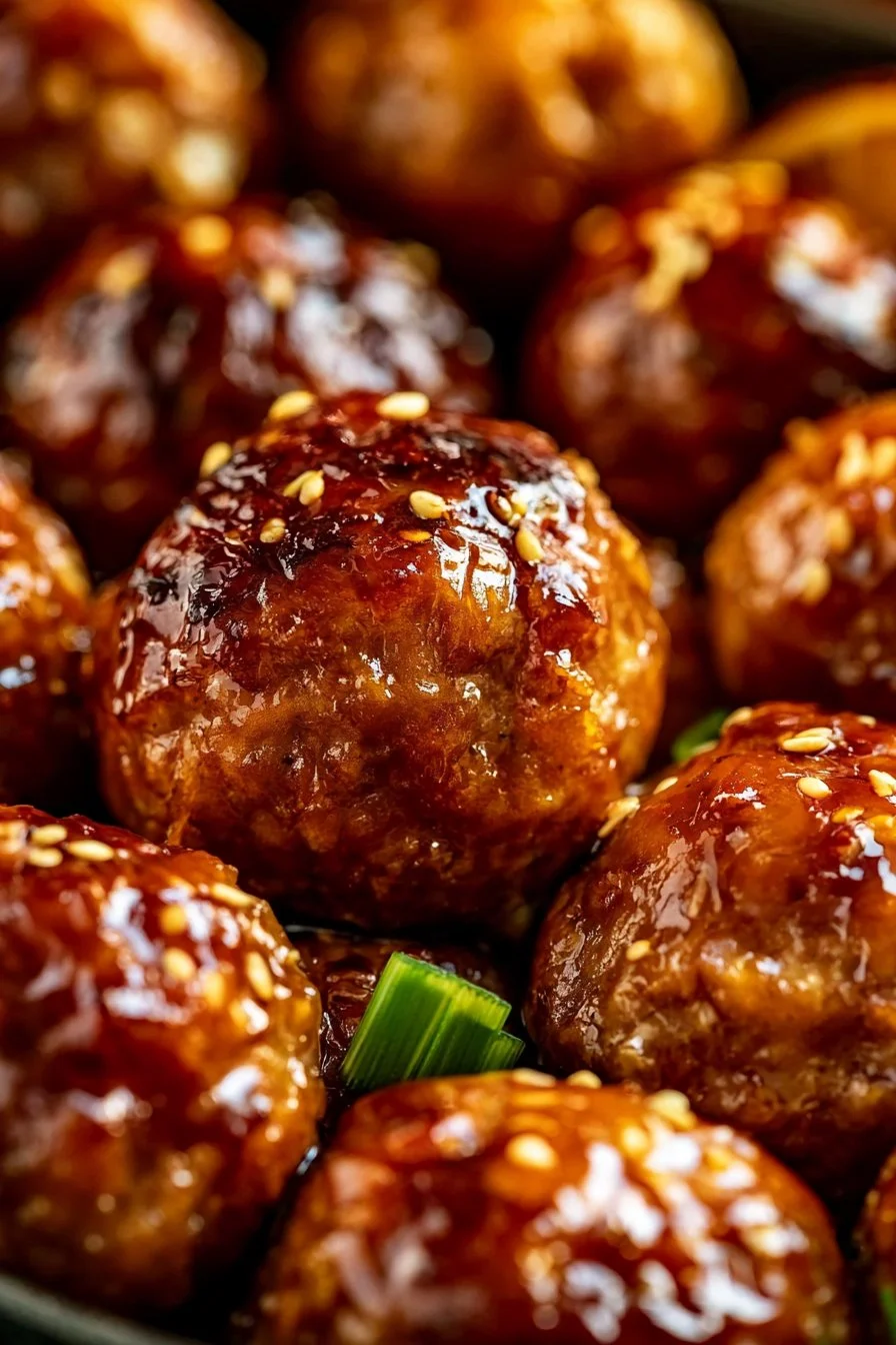 Juicy 20-Minute Copycat Pineapple Slow Cooker Teriyaki Meatballs