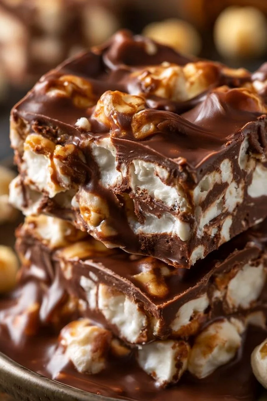 No Bake Rocky Road Bars