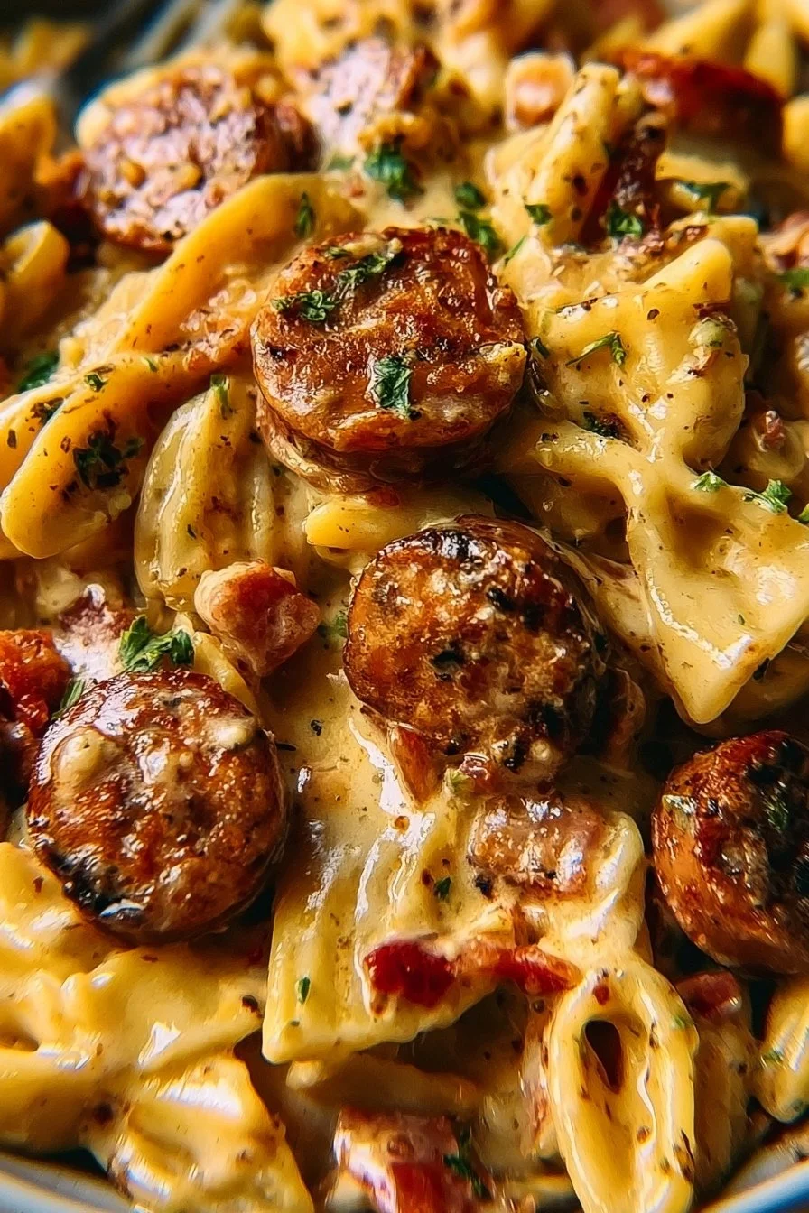 One Pot Creamy Cajun Sausage Pasta