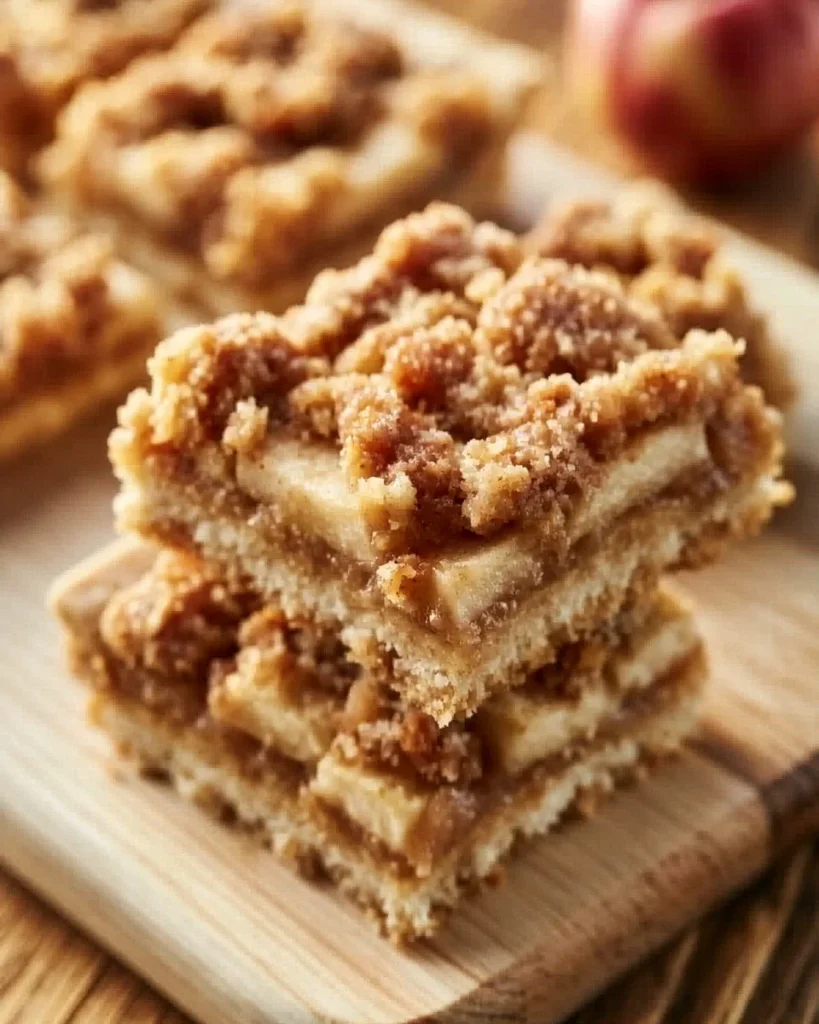Delicious Apple Crisp Shortbread Bars with a buttery crust and sweet apple filling.
