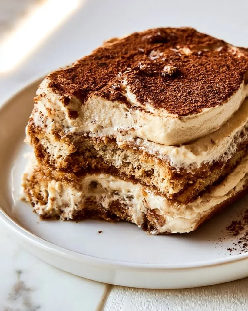 Delicious Gingerbread Tiramisu dessert with festive decorations